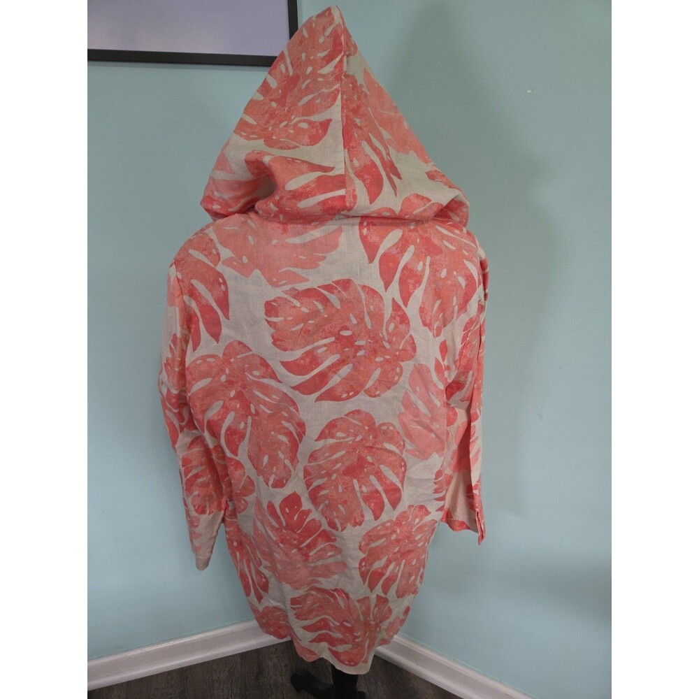 margaritaville hooded top linen large floral beach resort wear cruise - Picture 2 of 6